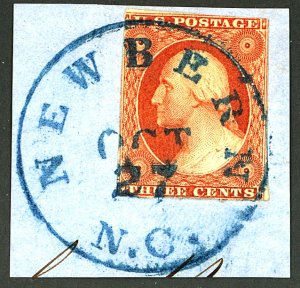 U.S. #10 USED BLUE CANCEL