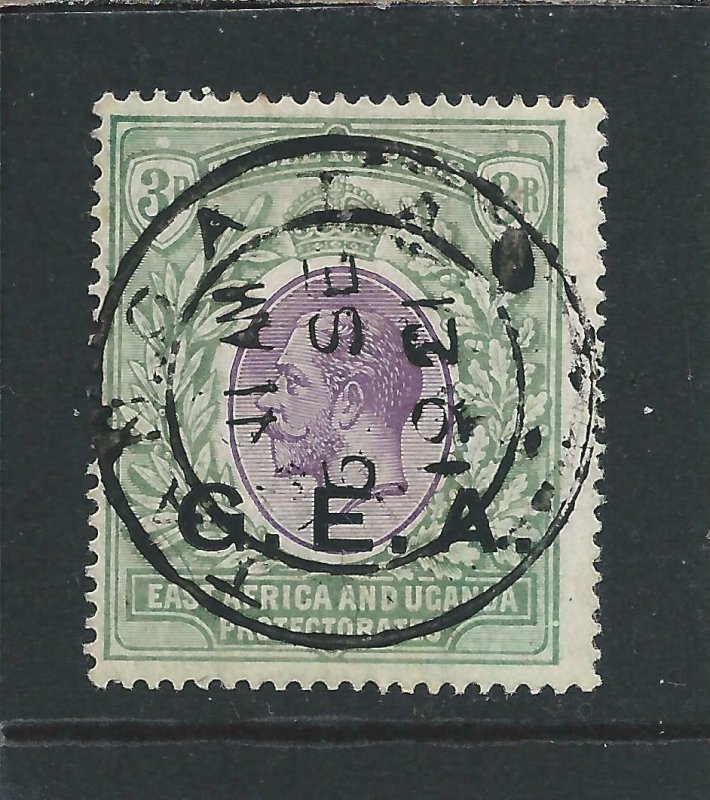 Tanganyika 1917-21 3r Violet & Green FU with complete cds SG 57 Cat £85