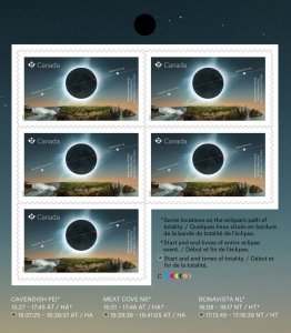 Total Solar ECLIPSE - April 8.2024 = BACK Booklet Page of 5 MNH Canada 2024