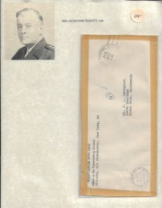 1945 Gen Lucian Truscott, USA APO 464 to South Gate, Ca w/Letter (54428)