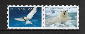 BIRDS - CANADA #2327a   BIRD & POLAR BEAR  MNH
