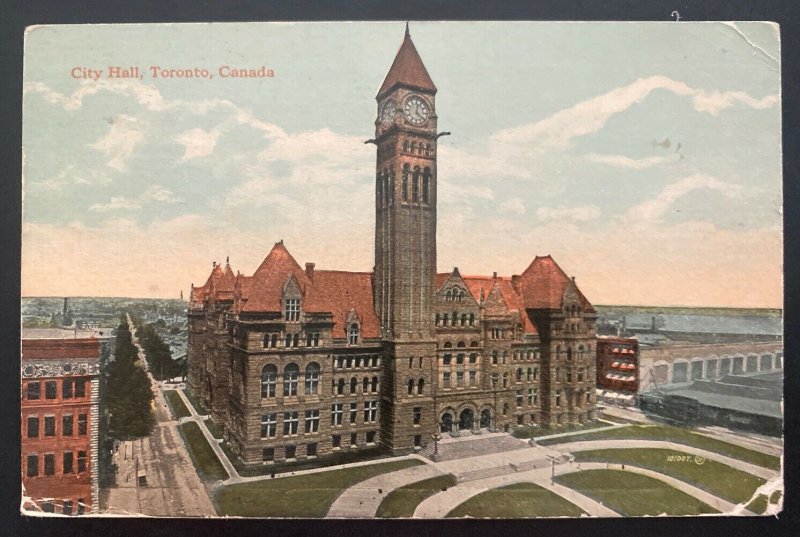 1919 Toronto Canada Color Picture Postcard Cover City Hall