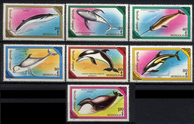 1990 Mongolia 2141-2147 Marine fauna - Whales 5,50 €