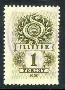 HUNGARY REVENUES 1966 1Ft ILLETEK (DOCUMENTARY) Issue BFT No. 93 VFU