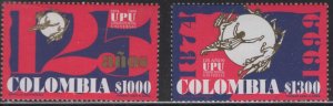 COLUMBIA #1161-2 MNH UPU 125TH ANNIV.