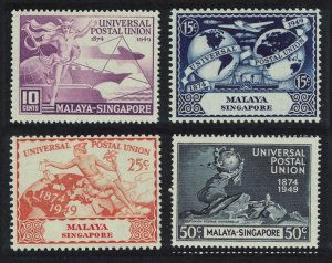 Malaya Singapore 75th Anniversary of UPU 4v 1949 MNH SC#73-76 SG#33-36