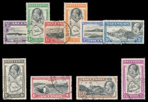 Ascension 1934 KGV set complete very fine used. SG 21-30. Sc 23-32.