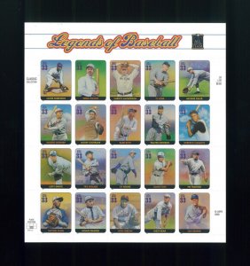 United States 32¢ Legends of Baseball Postage Stamp #3408 MNH Full Sheet