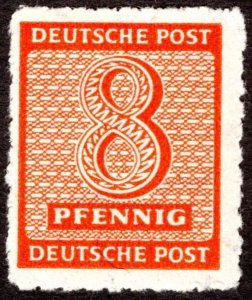 1945, Germany, 8pf, MH, Mi 118CX (Rouletted 9½-10)