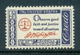 1139 4c Washington Credo Fine MNH