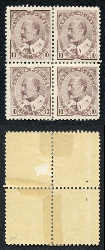 Canada SG182 10c Block (top right stamp gum thin) M/M (HM)