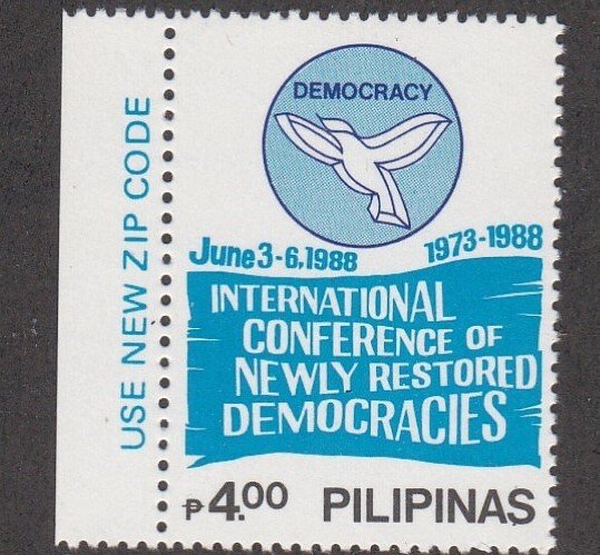 Philippines # 1928, Conference of Newly Restored Democracies, Mint NH, 1/2 Cat.