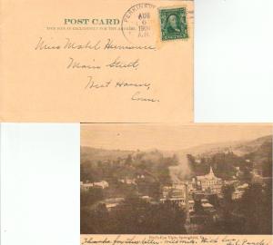 United States Vermont Perkinsville 1908 4a-bar  PPC (Bird's Eye View, Springf...