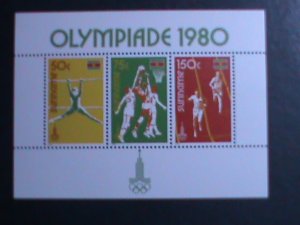 SURINAME -1980- 22ND  OLYMPIC GAMES MOSCOW'80 -MNH S/S VERY FINE RARE