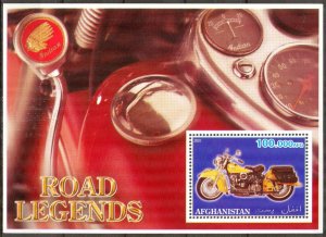 Afghanistan 2001 Road Legends Motorcycles S/S MNH