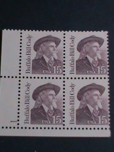 ​UNITED STATES -1988 SC#2177  BUFFALO BILL CODY-GREAT AMERICAN-MNH BLOCK OF 4