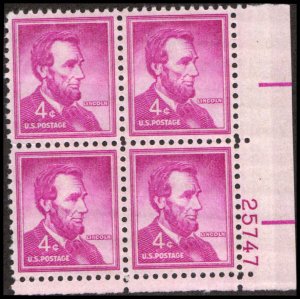 US #1036a LINCOLN MNH LR PLATE BLOCK #25747