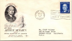 Canada 1961 FDC - RT Hon Arthur Meighen - Ottawa, Ontario - J3857