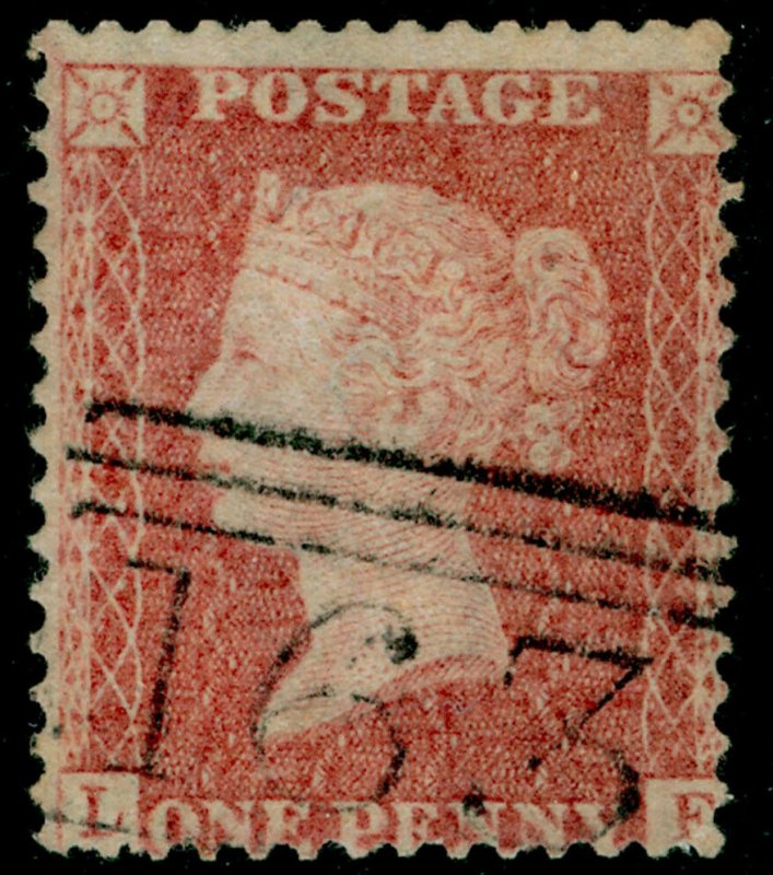 SG38, 1d pale red PLATE 63, LC14, FINE USED. Cat £50+. LF