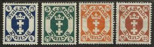 Danzig 99,  100b, 102-103, mint,  hinge remnants, 1922  (d49)