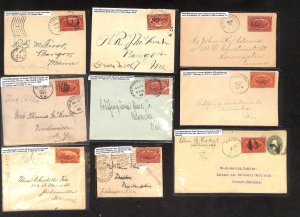 United States #286 Trans Mississippi on Covers, 21 Different, 1898