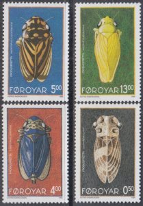 FAROE ISLANDS Sc # 276-9 CPL MNH SET of 4 - VARIOUS LEAFHOPPER BEETLES
