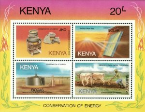 Kenya 1985 - Conservation of Energy - Souvenir Stamp Sheet - Scott #328 - MNH