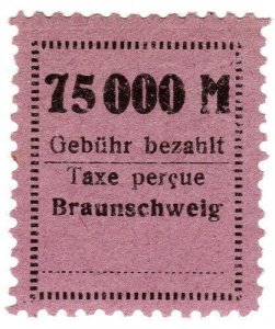 (I.B) Germany Revenue : Duty Stamp 75000m (Brunswick)