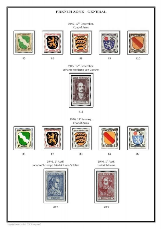 Germany Allied  Occupation 1945-1949  PDF(DIGITAL) STAMP ALBUM PAGES