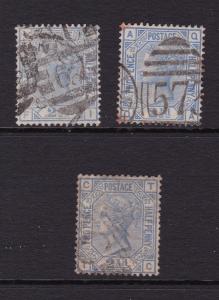 Great Britain x 3 grubby QV 2.5d plates 20,22 & 23