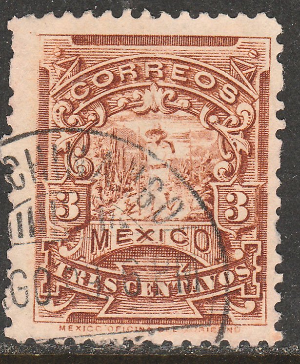 MEXICO 281 3cents MULITA UNWATERMARKED USED F-VF. (171)