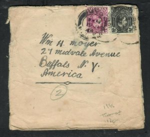 NIGERIA COVER (P2604B) KGVI 3D+1D COVER TO USA 