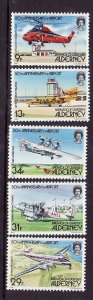 Alderney-Sc#18-22-unused NH set-Airport anniversary-id5-1985-