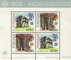 PORTUGAL 1978 - EUROPA stamps, monuments/block MNH