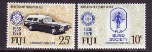 Fiji-Sc#365-6- id9-unused NH set-Blind society-Rotary-1976-