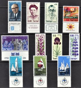 Israel Scott 408-12, 414-16, 419-21 F to VF mint OG NH.