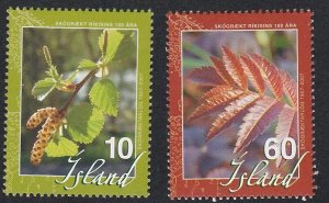 Iceland # 1101-1102, Organized Forestation Centennial, Mint NH, 1/2 Cat.