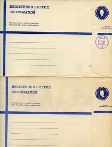 JERSEY LOT OF 11 OFFICIAL REGISTERED LETTER POSTAL ENVELOPES MINT & USED 