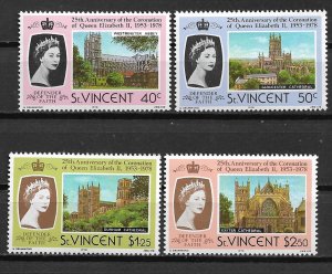 1978 St. Vincent 528-31 Queen Elizabeth Coronation 25th Anniversary MNH C/S