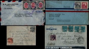 South America 4 Covers Airmail Brazil Venezuela Nicaragua