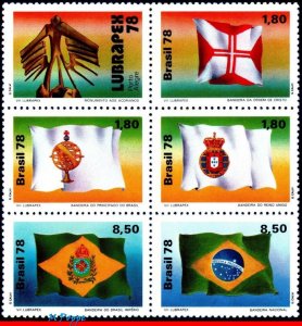 1581A BRAZIL 1978 BRAZILIAN FLAGS, LUBRAPEX, PHILATELIC EXHIBITION, C-1055 MNH