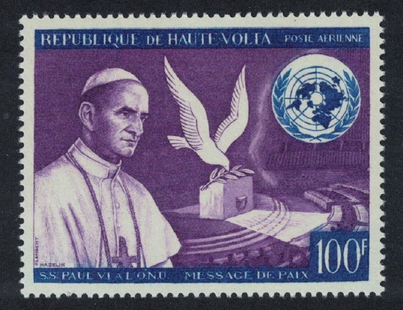 Upper Volta Bird Pope Paul's Peace Appeal before UN 1v 1966 MNH SG#204