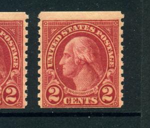 Scott #599A Washington TYPE 2 Mint Coil  Stamp NH (Stock 599A-284)