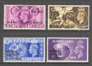 GREAT BRITAIN MOROCCO Sc# 527 - 530 MNH FVF Set4 KGV