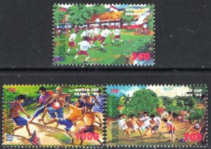 Thematic stamps INDONESIA 1998 W.C.FOOTBALL 2408/10 mint