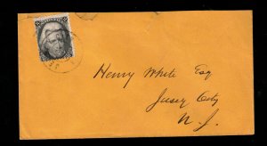 USA #73 Used On Cover To Jersey City NJ Showing Crack In Hair On Part Of Cancel