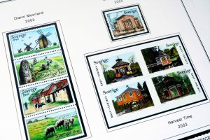 COLOR PRINTED SWEDEN 2000-2010 + 2011-2019 STAMP ALBUM PAGES (131 illust. pages)