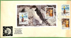 ZA1885 - ARGENTINA - POSTAL HISTORY - Oversize FDC COVER 1987 Polar Arctic