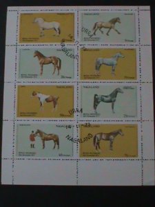 ​NAGALAND-PROMOTION-WORLD FAMOUS LOVELY HORSES--CTO -SHEET VF FANCY CANCEL