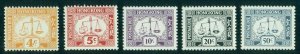 HONG KONG #J13-17, Complete set, og, NH, VF, Scott $65.00